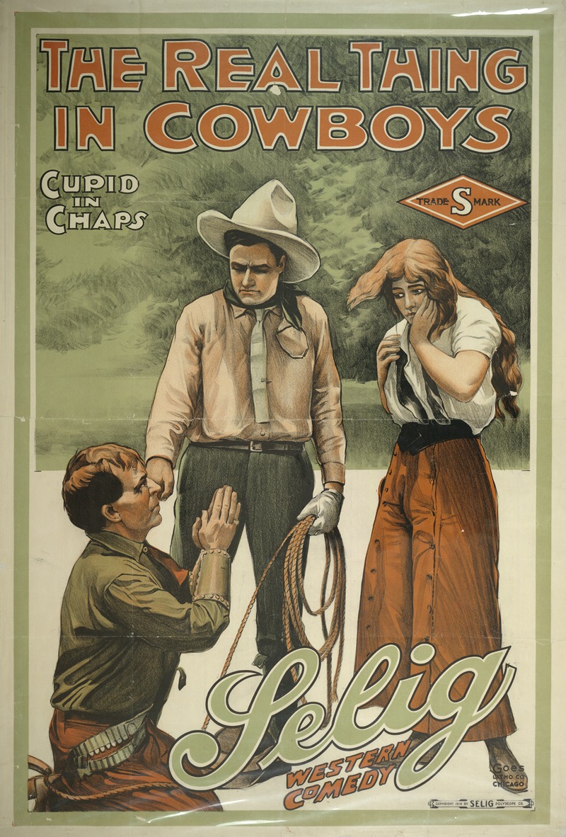 Goes Litho. Co. - The Real thing in cowboys cupid in chaps.