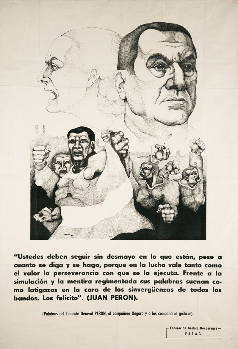 Ricardo Carpani - Afiche Federación Gráfica Bonaerense de 1973.