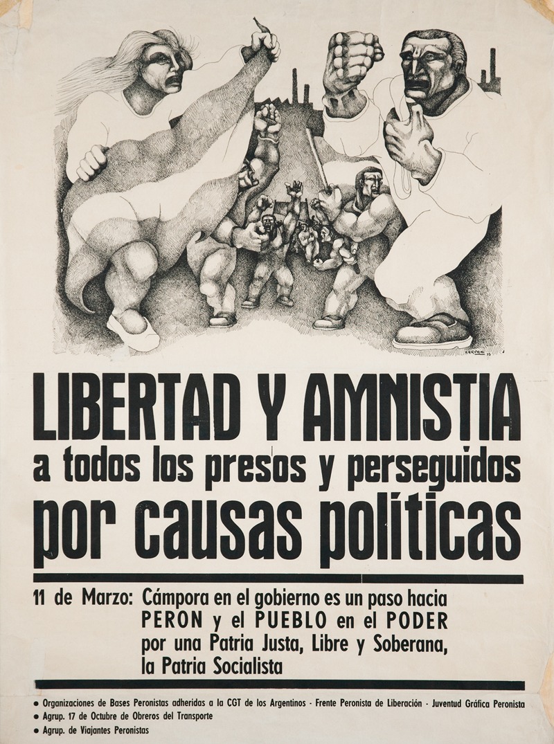 Ricardo Carpani - Afiche Libertad y amnistia