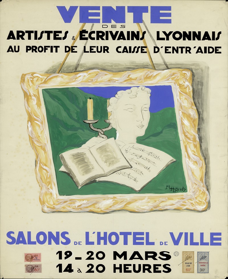 M. Agnès - Vente des artistes & écrivains lyonnais au profit de leur caisse d’entr’aide