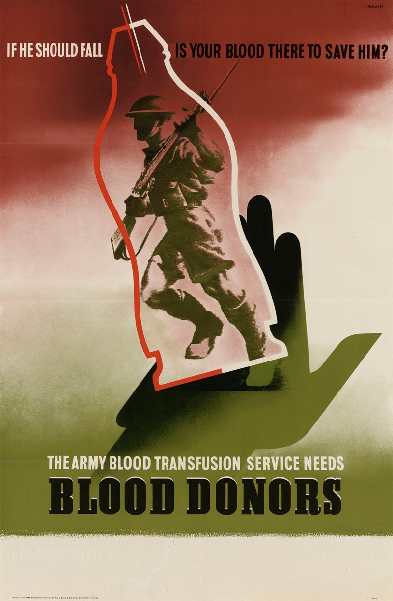 Abram Games - The Army Blood Transfusion Service Needs Blood Donors