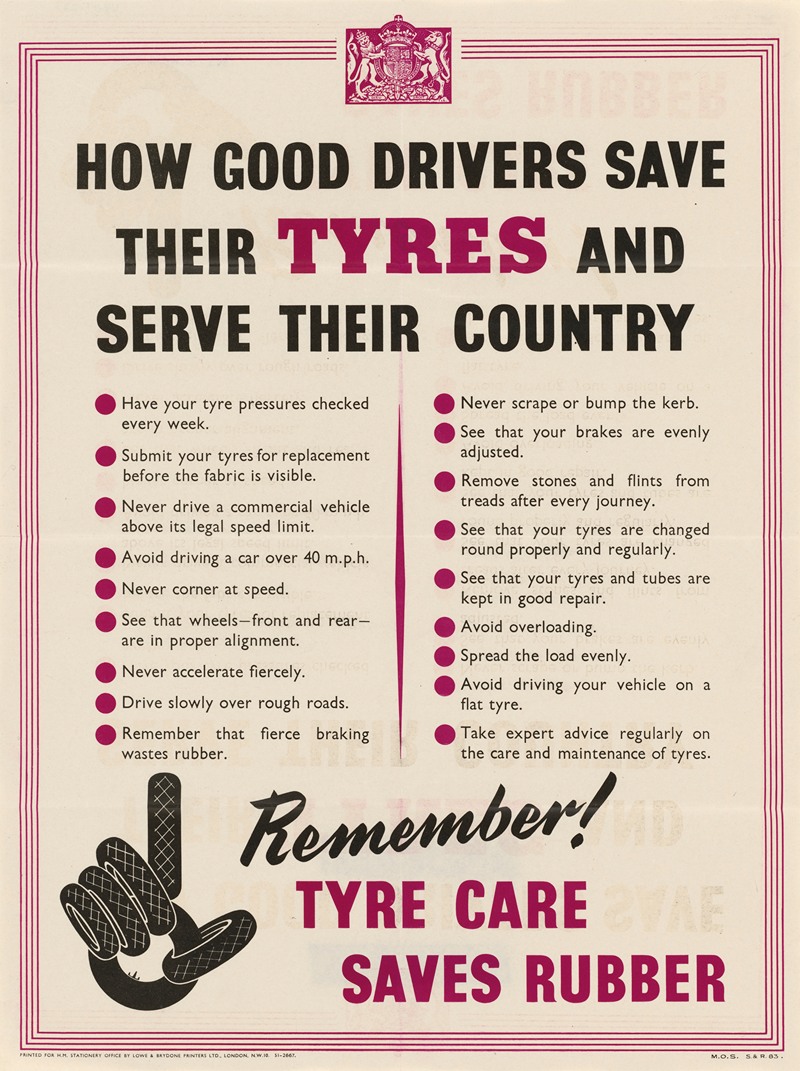 Anonymous - How Good Drivers Save Their Tyres and Serve Their Country