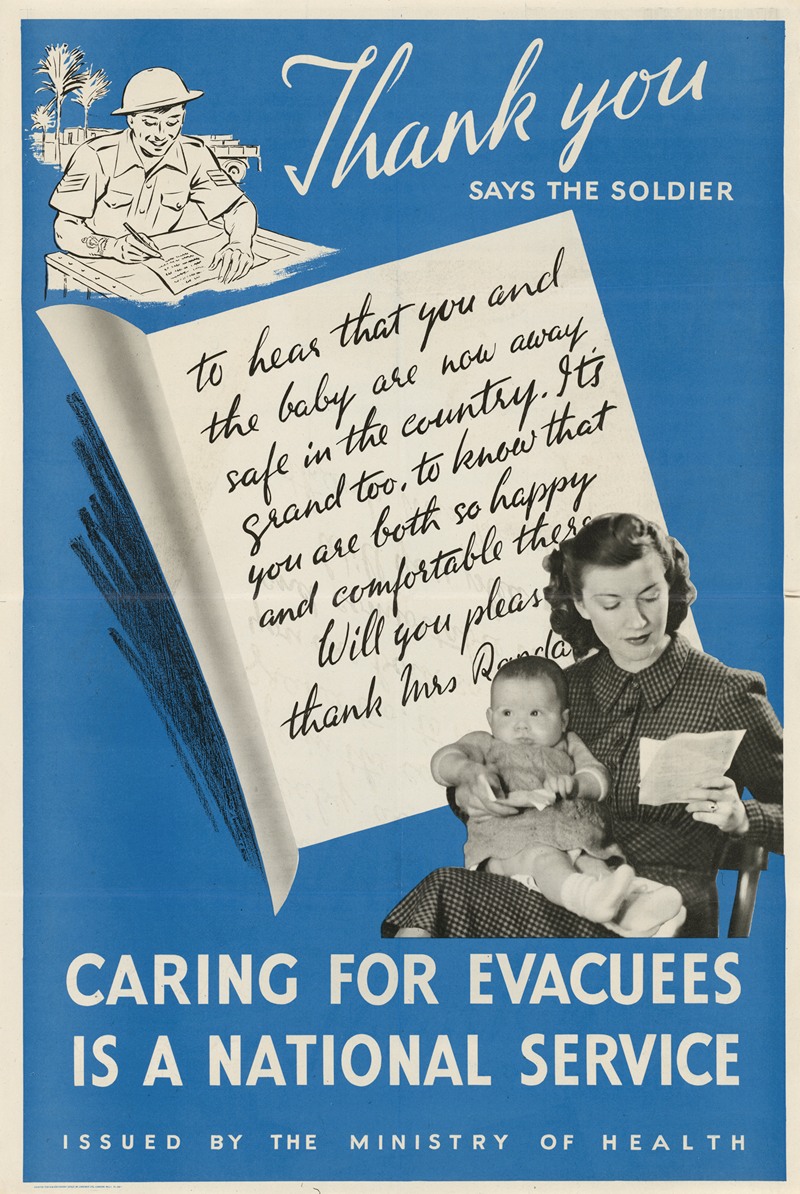 Anonymous - Thank You Says the Soldier – Caring for Evacuees is a National Service