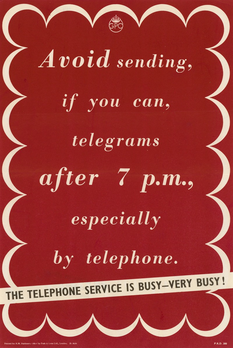 Anonymous - The Telephone Service is Busy – Very Busy!