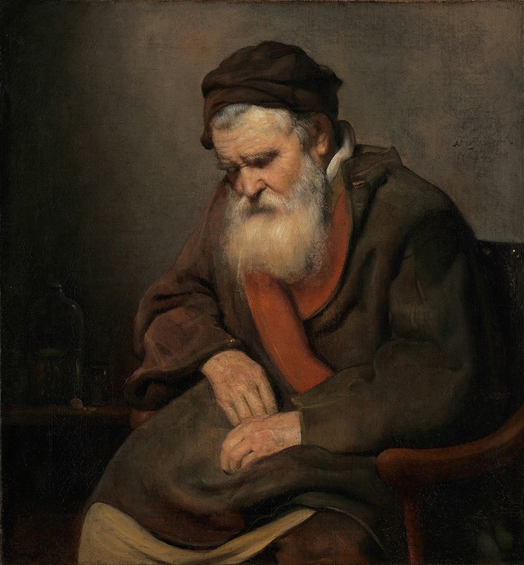Abraham Van Dijck - Old Man Asleep