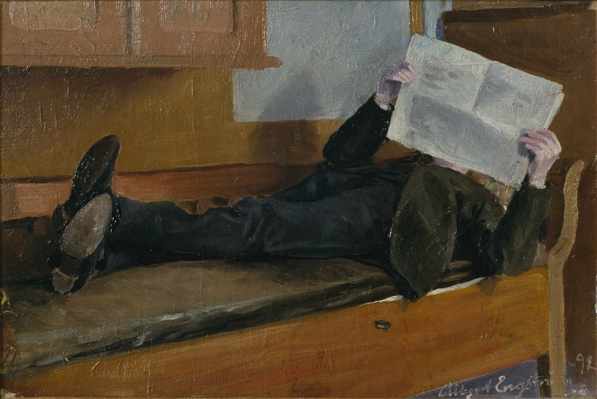 Albert Engström - The Artist’s Father, Reading a Newspaper