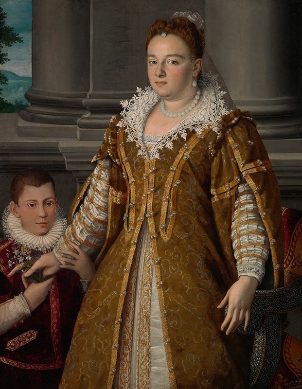Alessandro Allori - Portrait of Grand Duchess Bianca Capello de Medici with Her Son