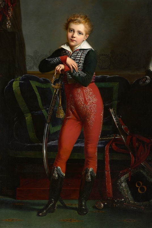 Alexandre-Jean Dubois-Drahonet - Portrait Of Achille Deban de Laborde