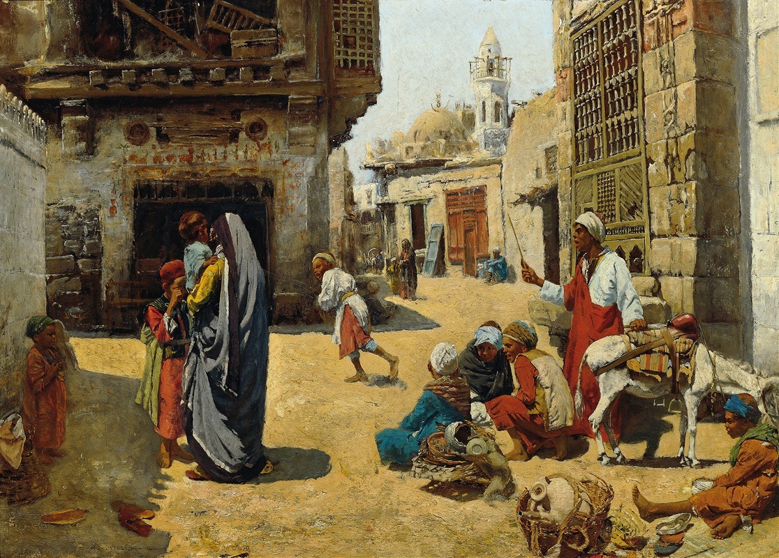 Alphons Leopold Mielich - Cairo street scene