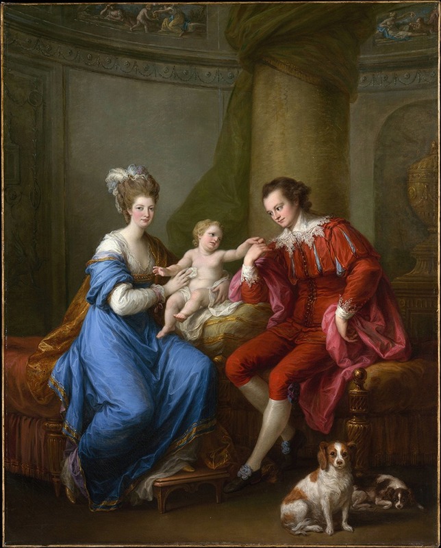 Angelica Kauffmann - Edward Smith Stanley, Twelfth Earl of Derby, with His First Wife, Lady Elizabeth Hamilton and Their Son, Edward Smith Stanley