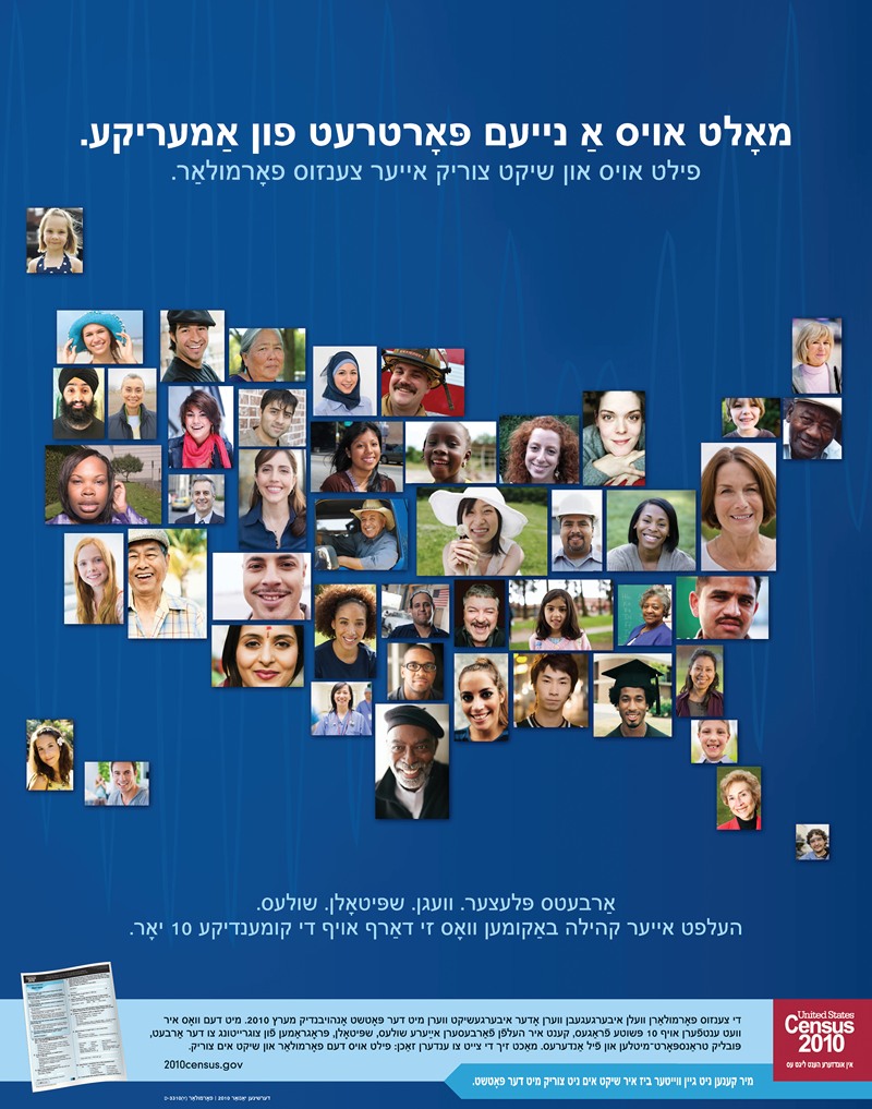 Bureau of the Census - Yiddish Action Poster