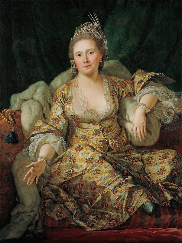 Antoine De Favray - Portrait of the Countess of Vergennes in Turkish Attire