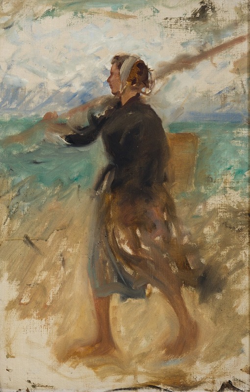 August Hagborg - A Fishergirl from the North of France. Study