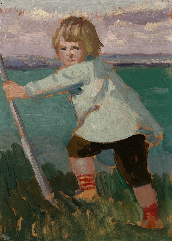 Augustus John - Boy on a Cliff Leaning on a Stick