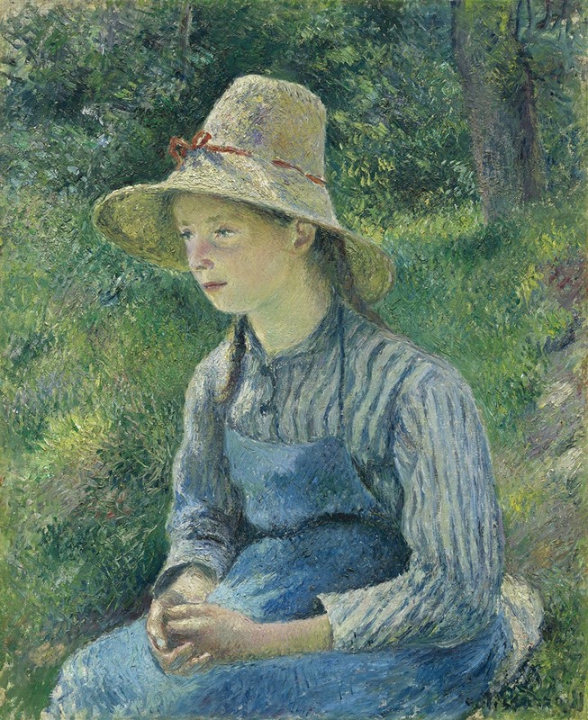 Camille Pissarro - Peasant Girl with a Straw Hat