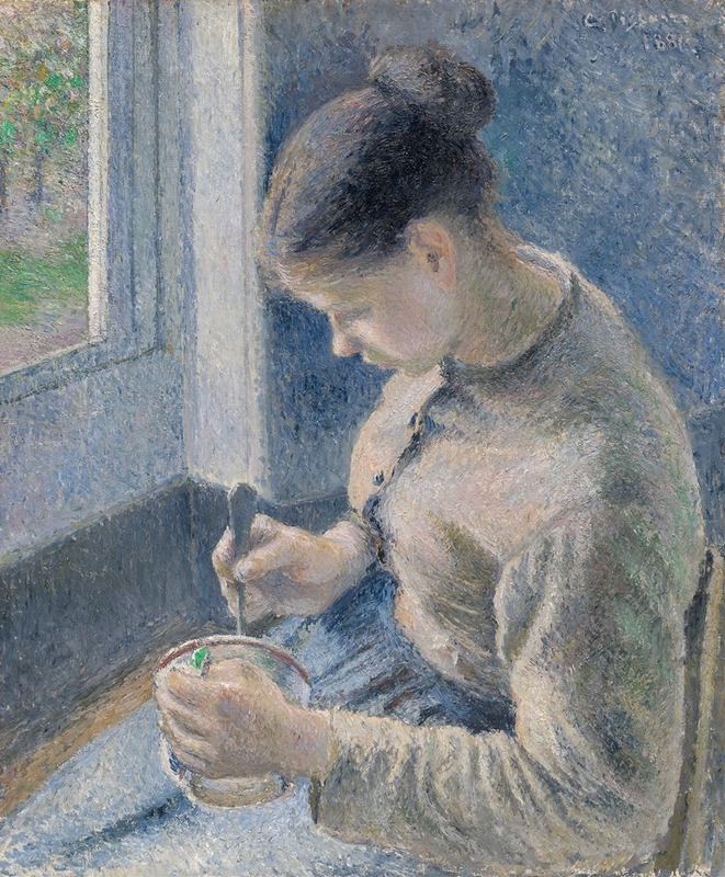Camille Pissarro - Young Peasant Having Her Coffee