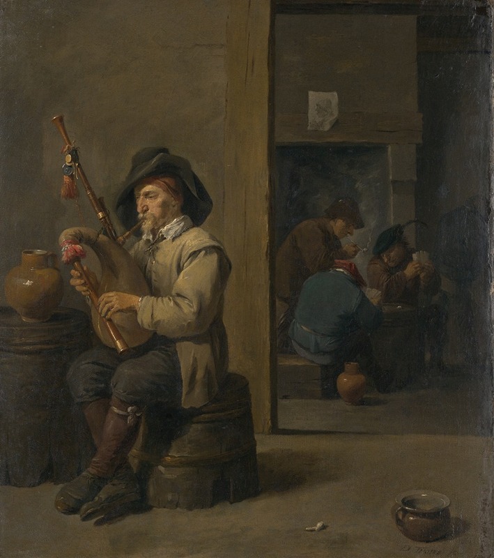 David Teniers The Younger - Bagpiper in an Inn