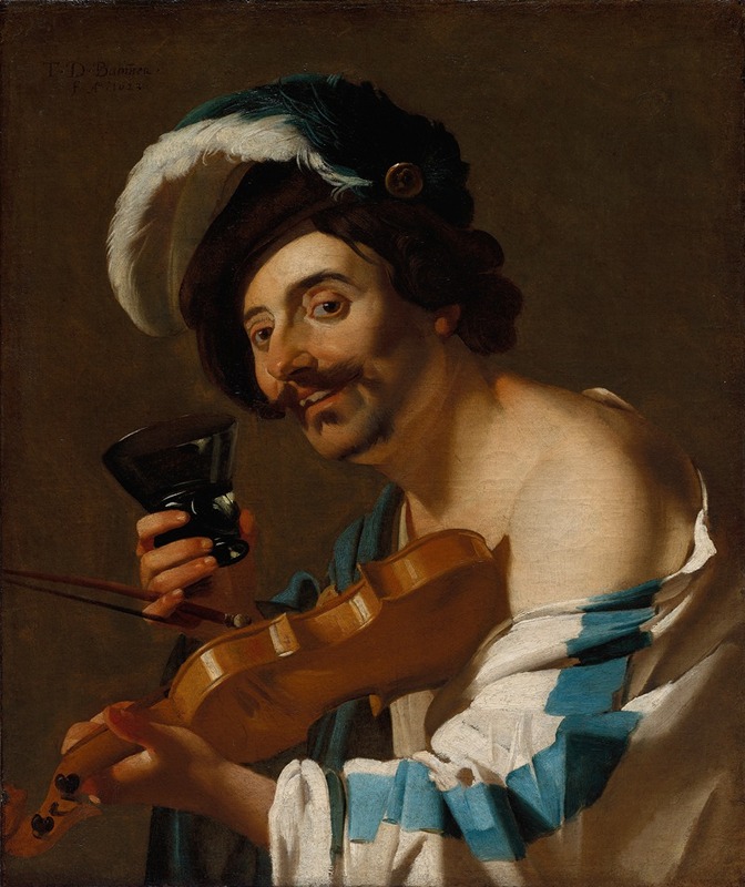 Dirck Van Baburen - Violin Player with a Wine Glass