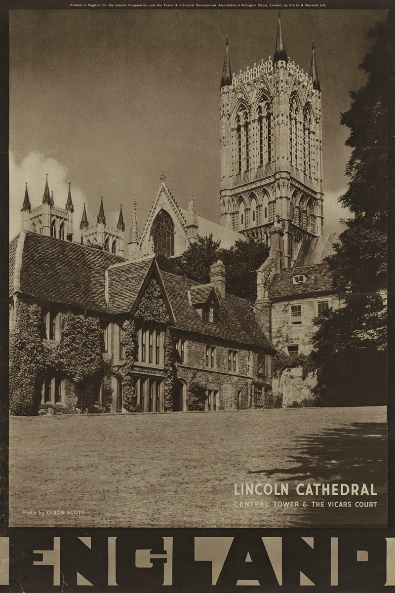 Dixon Scott - Lincoln Cathedral Central Tower & The Vicars Court – England