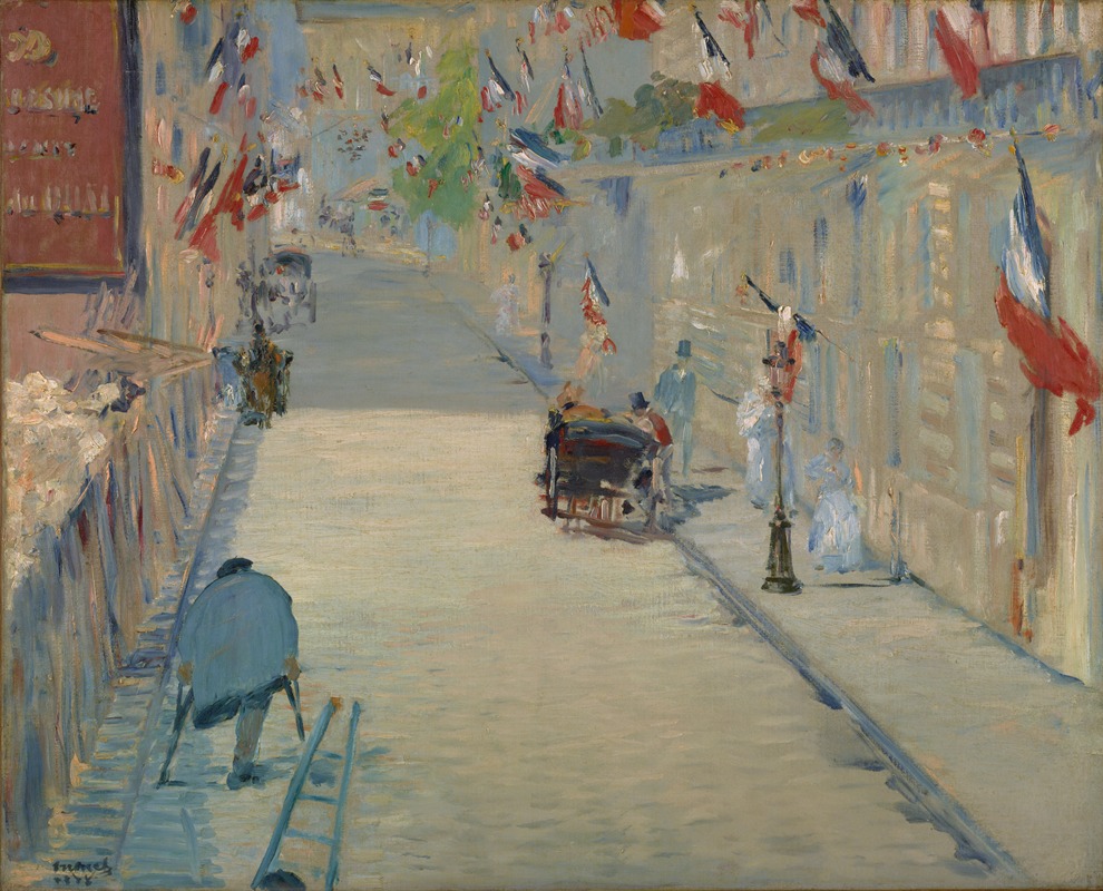 Édouard Manet - The Rue Mosnier with Flags