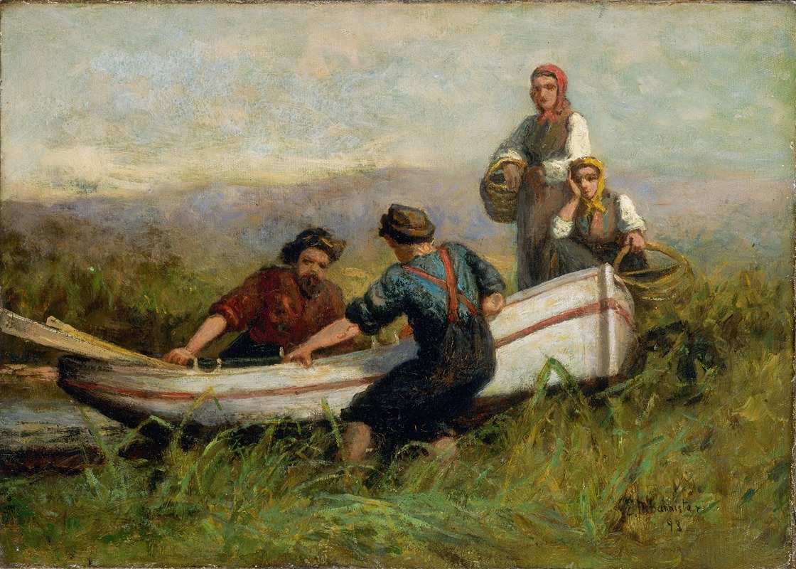 Edward Mitchell Bannister - People Near Boat