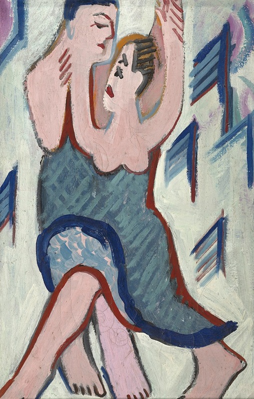 Ernst Ludwig Kirchner - Dancing Couple in the Snow (reverse)