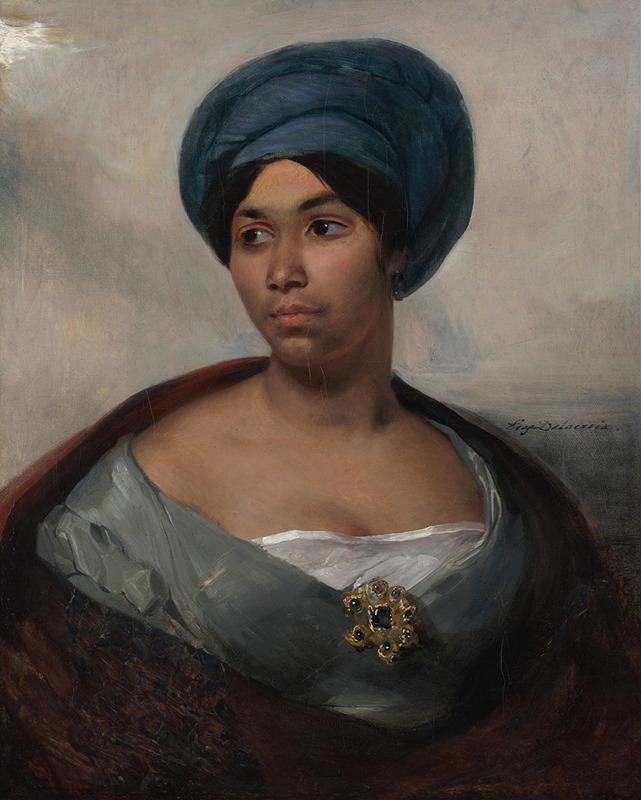 Eugène Delacroix - Portrait of a Woman in a Blue Turban