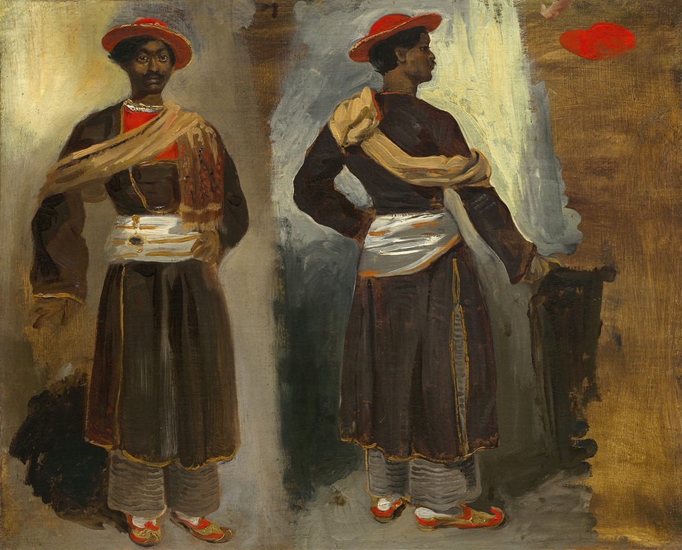 Eugène Delacroix - Two Studies of a Standing Indian from Calcutta