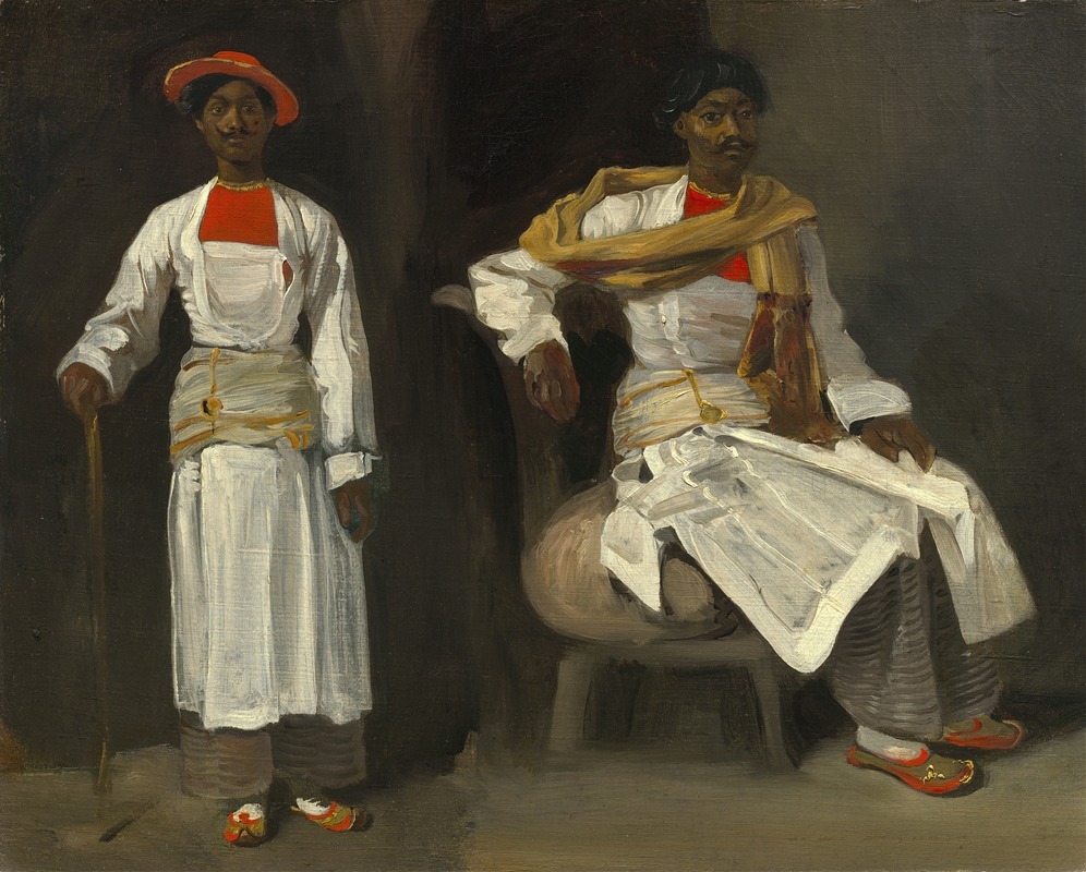 Eugène Delacroix - Two Studies of an Indian from Calcutta,Seated and Standing