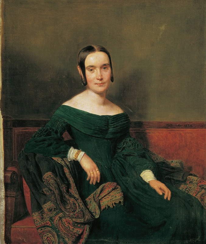 Ferdinand Georg Waldmüller - Lady in vermilion dress