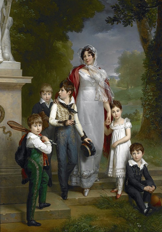 François Gérard - Portrait of Louise-Antoinette-Scholastique Guéhéneuc, Madame la Maréchale Lannes, Duchesse de Montebello, with her Children
