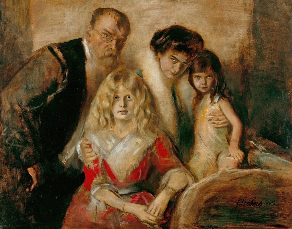 Franz von Lenbach - Franz von Lenbach with his wife and daughters