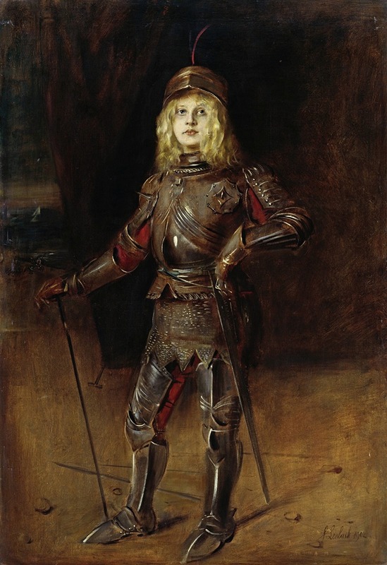Franz von Lenbach - Marion Lenbach in knight’s armor