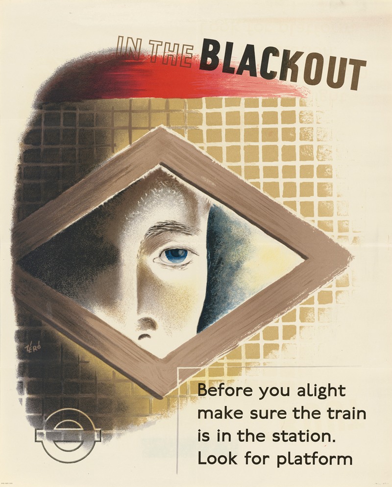 Hans Schleger - In the Blackout – Before You Alight Make Sure the Train is in the Station – Look for Platform