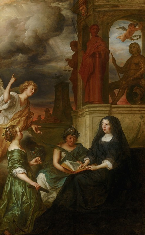 Govert Flinck - Allegory on the Memory of Stadholder Frederik Hendrik (1584-1647), with a Portrait of his Widow, Amalia of Solms-Braunfels (1602-1675)