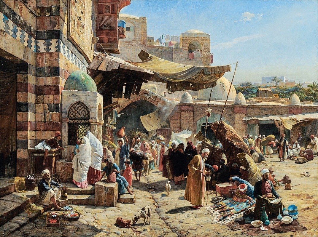 Gustav Bauernfeind - Market In Jaffa