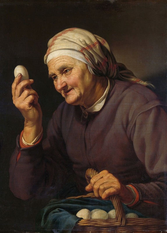 Hendrick Bloemaert - Old Woman Selling Eggs