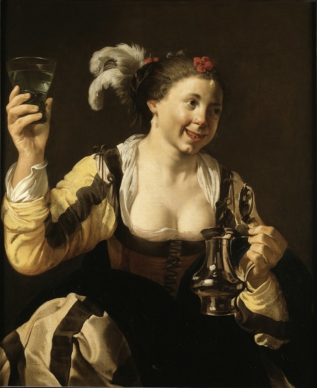 Hendrick Ter Brugghen - A Girl Holding a Glass