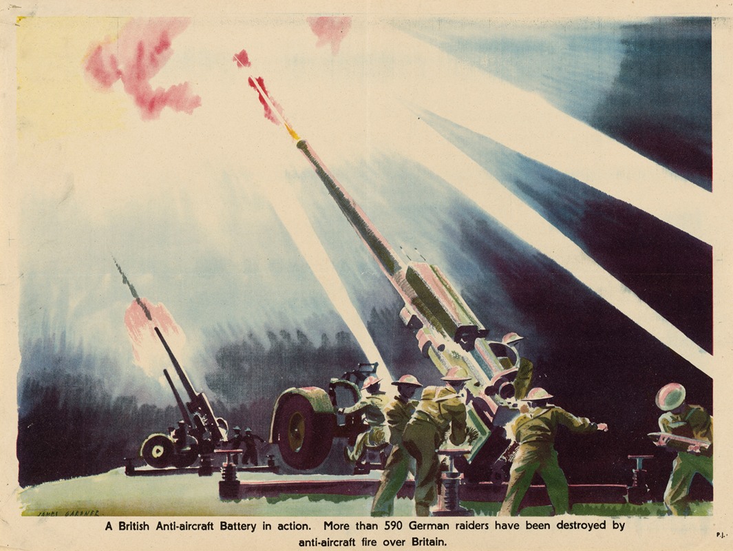 James Gardner - A British Anti-Aircraft Battery in Action