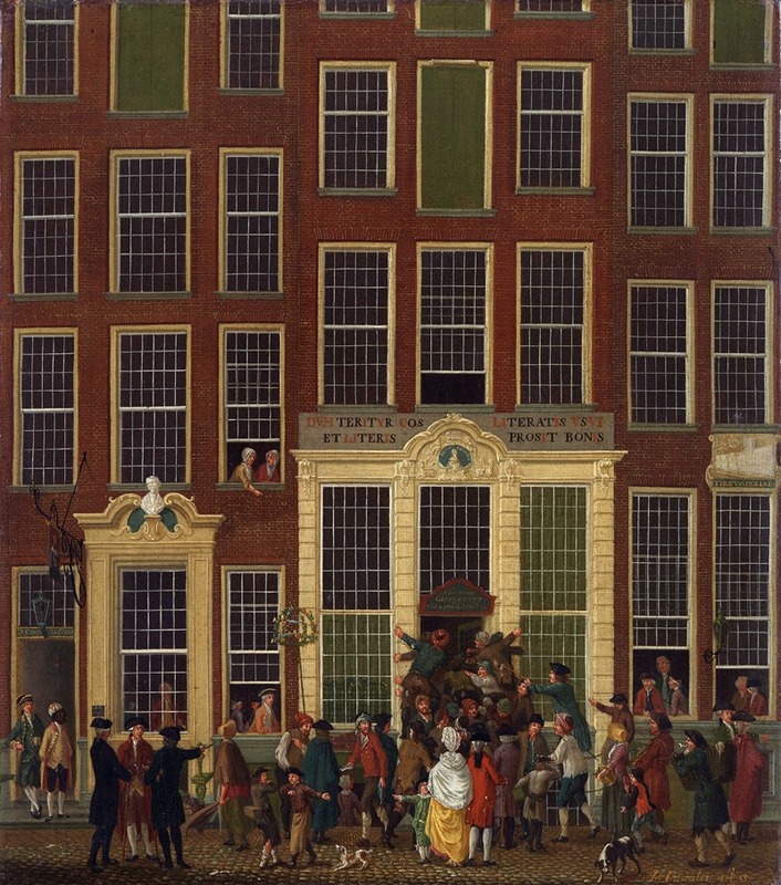 Isaac Ouwater - The Bookshop and Lottery Agency of Jan de Groot in the Kalverstraat in Amsterdam