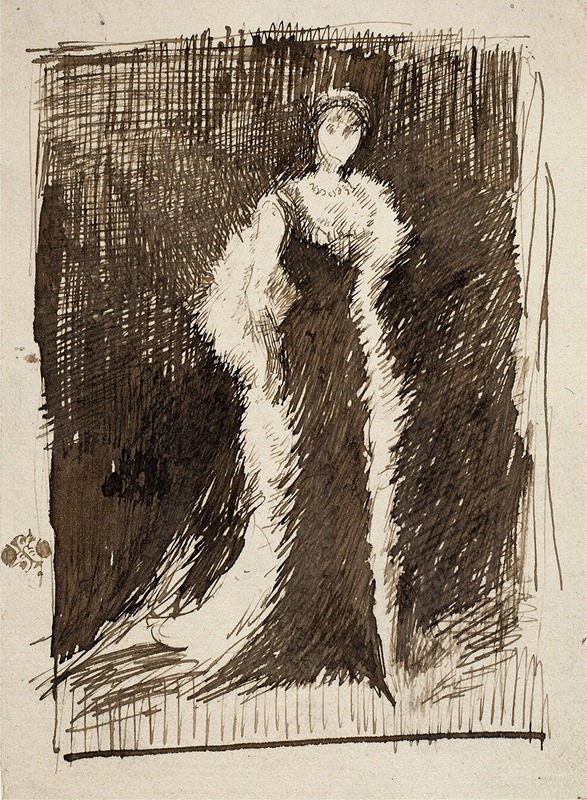 James Abbott McNeill Whistler - Sketch after Arrangement in Black; Lady Meux