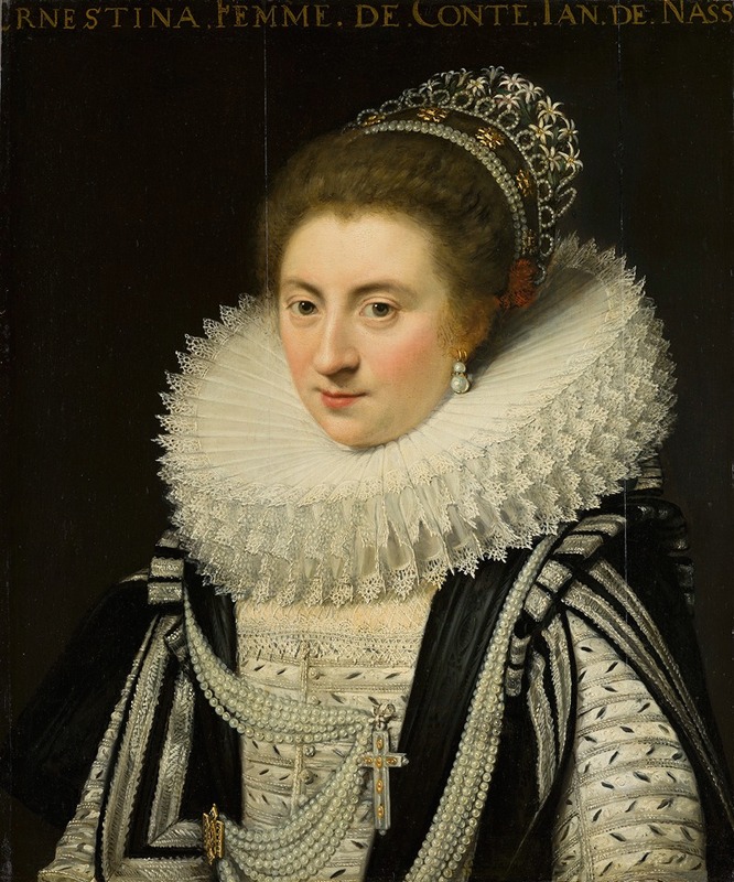 Jan Anthonisz van Ravesteyn - Portrait of Ernestine Yolande (1594-1663),Princess of Ligne