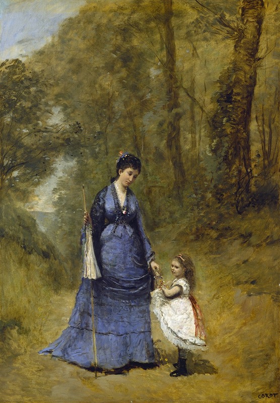 Jean-Baptiste-Camille Corot - Madame Stumpf and Her Daughter