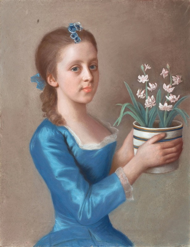 Jean-Etienne Liotard - Young Girl Holding a Pot of Hyacinths