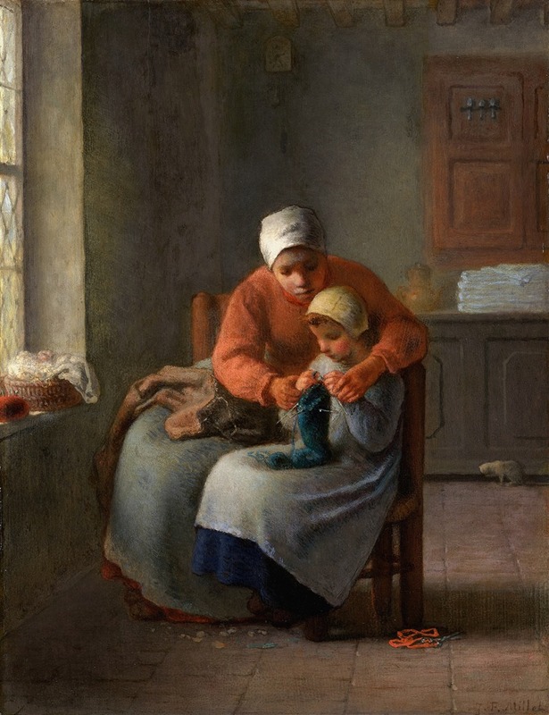 Jean-François Millet - The Knitting Lesson