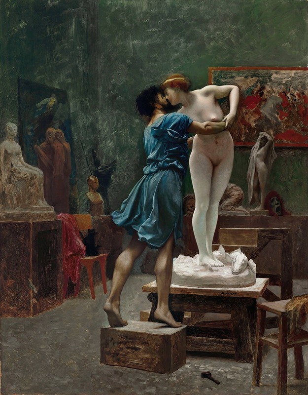 Jean-Léon Gérôme - Pygmalion et Galatée, esquisse à l’huile