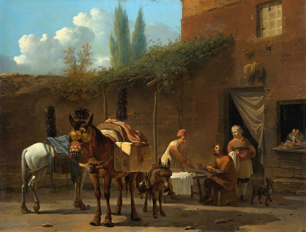 Karel Dujardin - Muleteers at an Inn