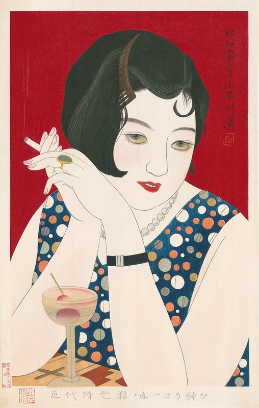 Kobayakawa Kiyoshi - Tipsy, from the series ‘Modern Styles of Women’