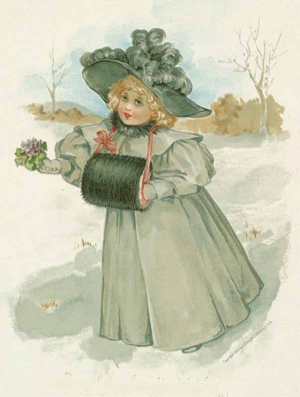 Louis Prang - Little Girl Dressed in Winter Garb