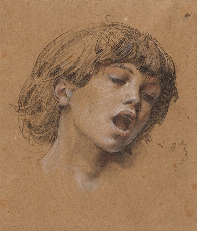 Luc-Olivier Merson - Head of a Boy Singing (Study for Music)